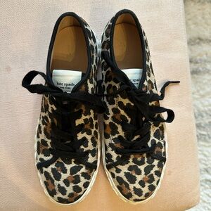 Kate Spade Animal Print Sneakers with Black Accents